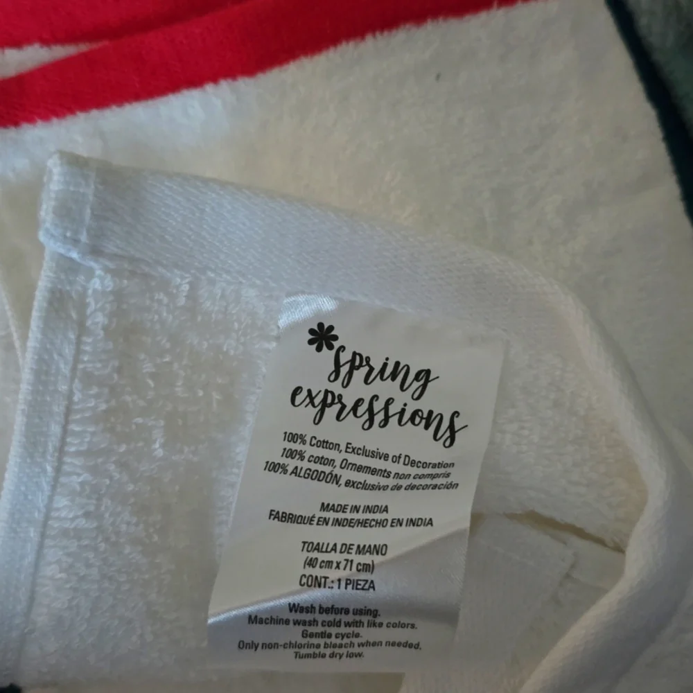 2 Pc Bathroom Hand Towels Spring Expressions 100% Cotton